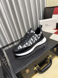 Dior Patterned Panel Low-Top Sneakers - Padded Collar